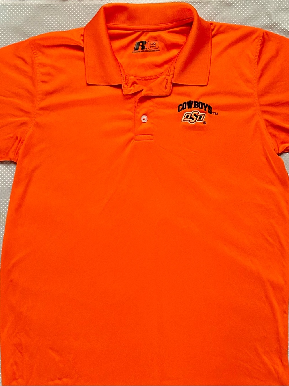 Russell Men’s Athletic Orange OSU Cowboys Polo with Logo